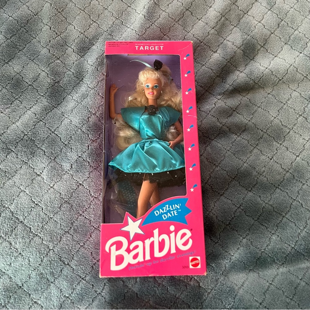 Vintage 1992 Mattel Barbie Dazzlin Date Target Special Editionโ Teal Dress 3203